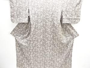 花唐草模様縦節紬単衣着物